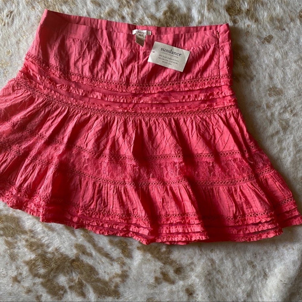 Sundance Catalig Cossette Ruffle Skater Skirt NWT SZ 14